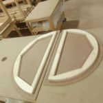 Chassis en bois pour miroirs demi lune