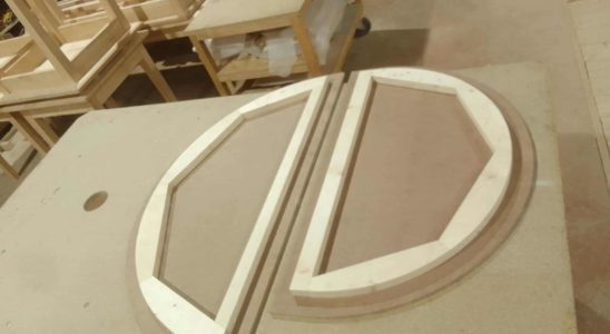 Chassis en bois pour miroirs demi lune
