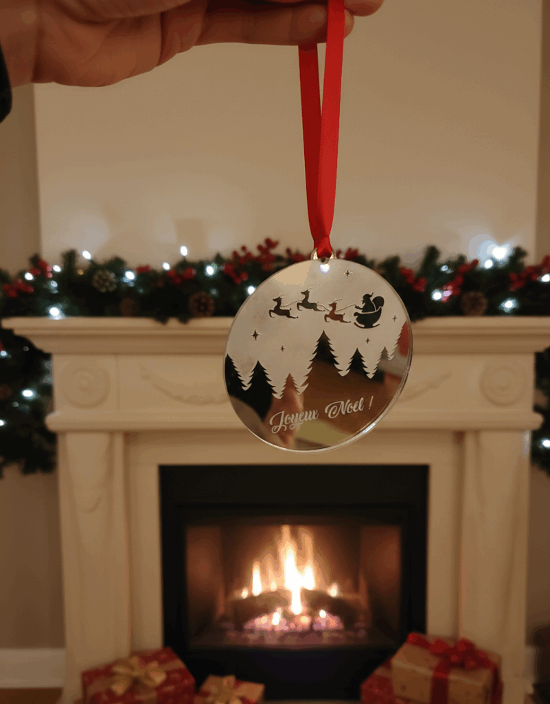 Suspension de Noël en miorir acrylique