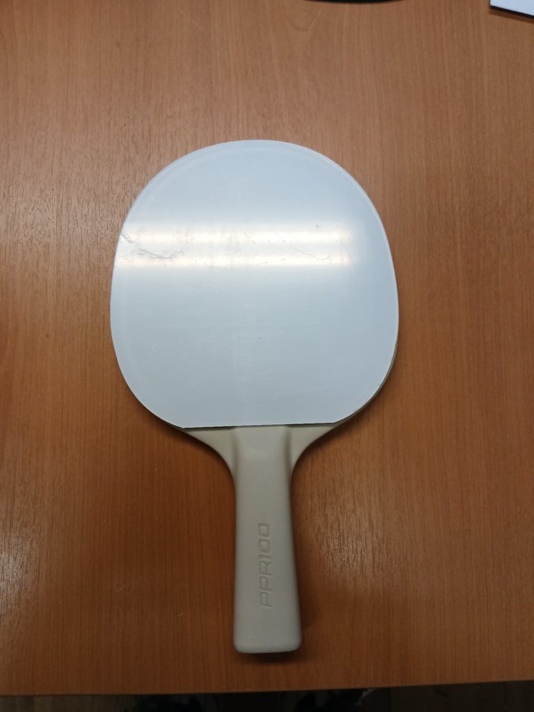 Raquette de ping pong miroir avec film protecteur blanc pour le transport