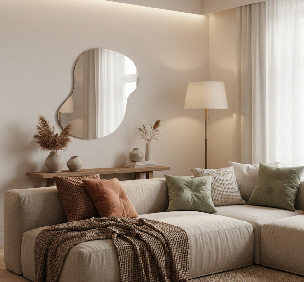 Miroir organique ton neutre