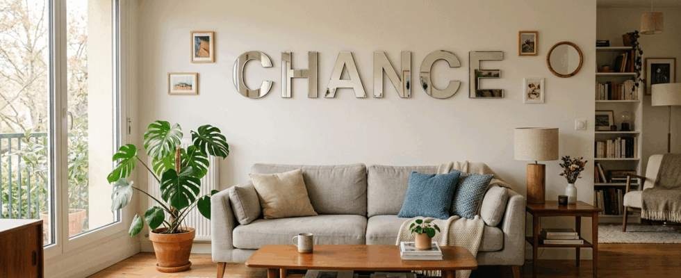 Miroirs lettres chance bonheur