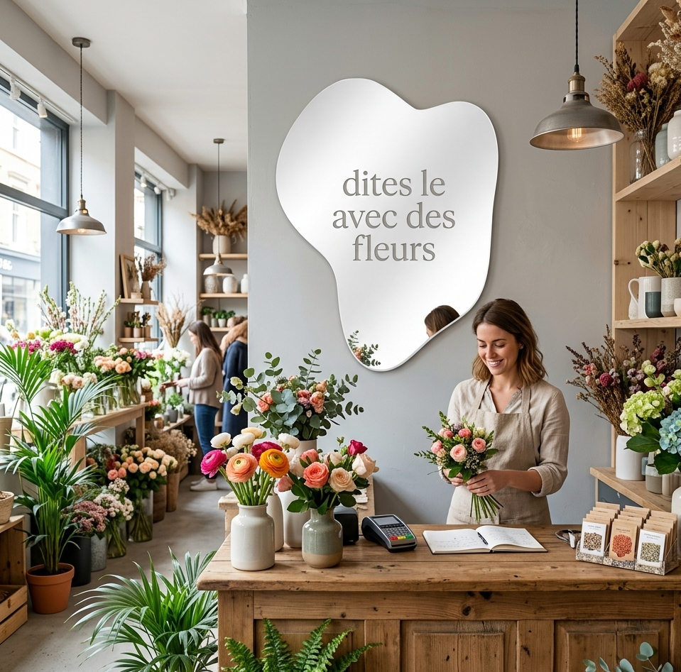 Enseigne miroir organique