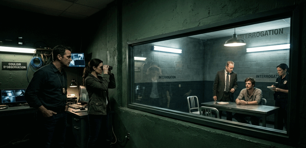 Miroir sans tain comissariat