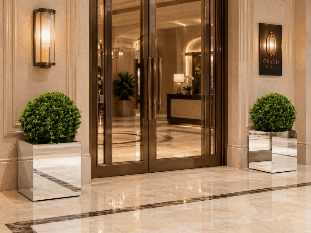 Cache pot miroir, Hall entrée hotel