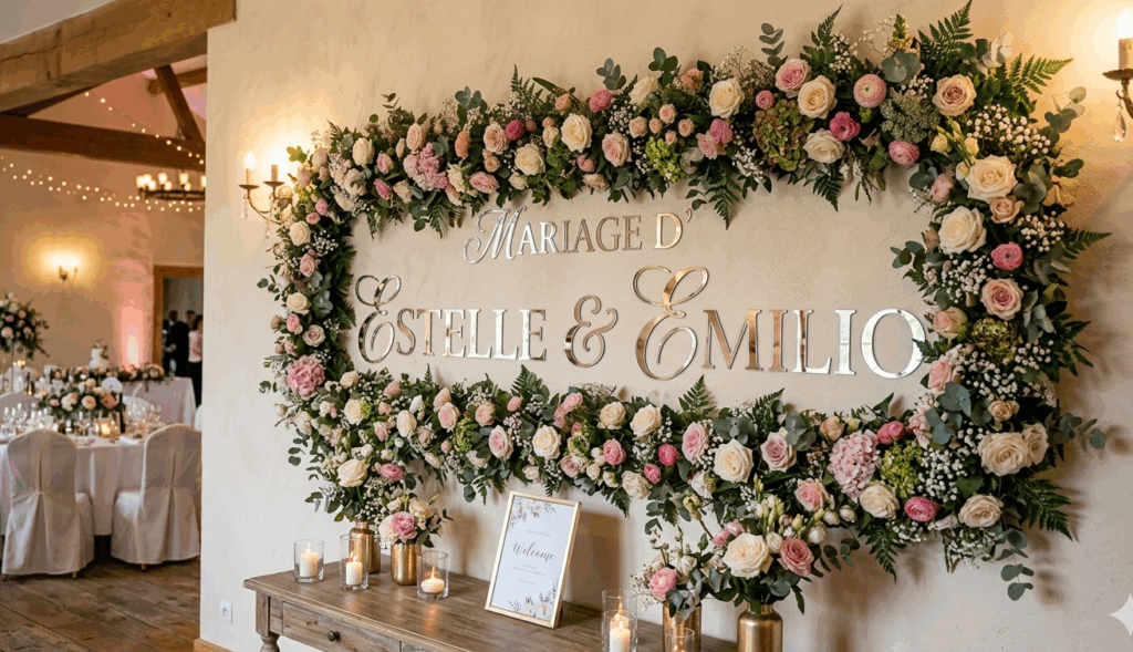 Déco mariage lettres miroir