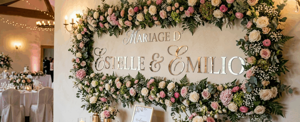 Déco mariage lettres miroir
