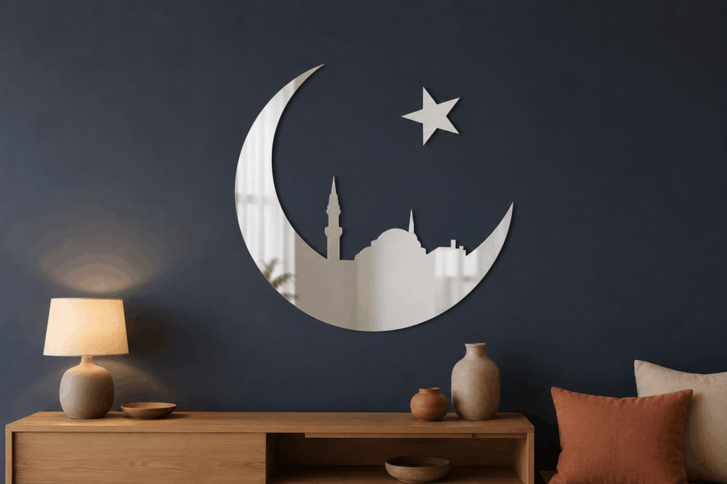 Miroir décoratif Mosquée dans la Lune pour décoration orientale