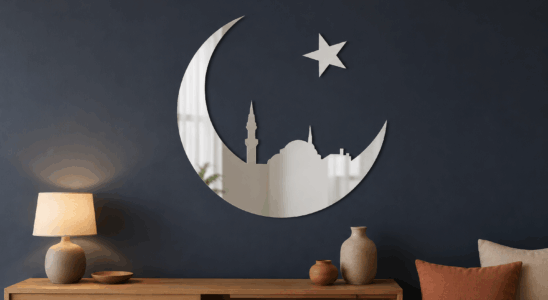 Miroir décoratif Mosquée dans la Lune pour décoration orientale