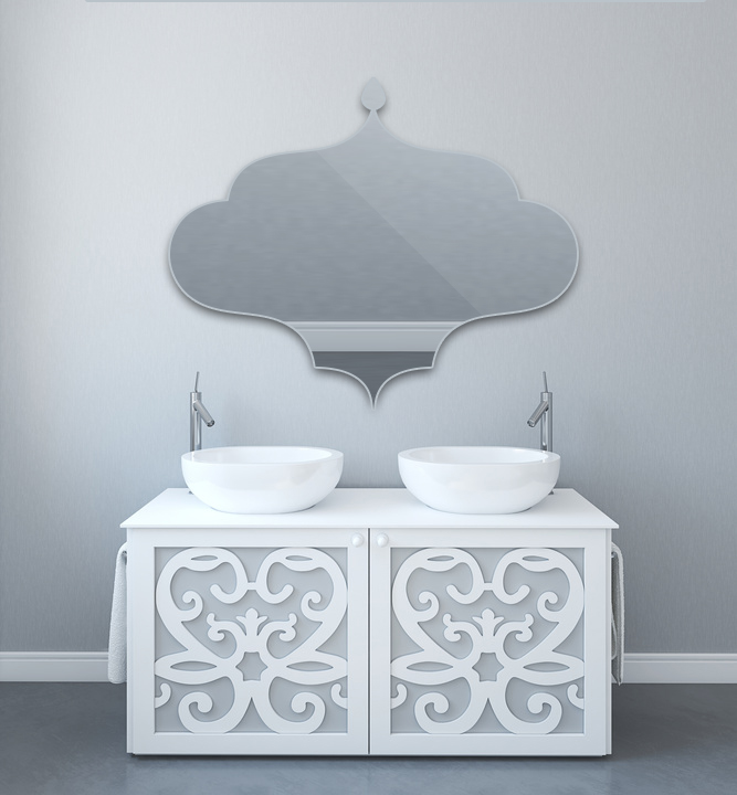 Miroir arabe en une pièce pour décoration orientale moderne